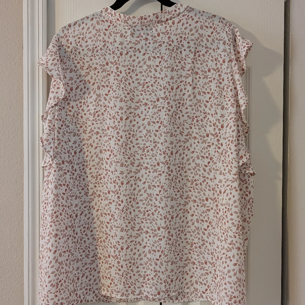 Nordstrom Rack - Pink Patterned Ruffle Blouse - Picture 3 of 3